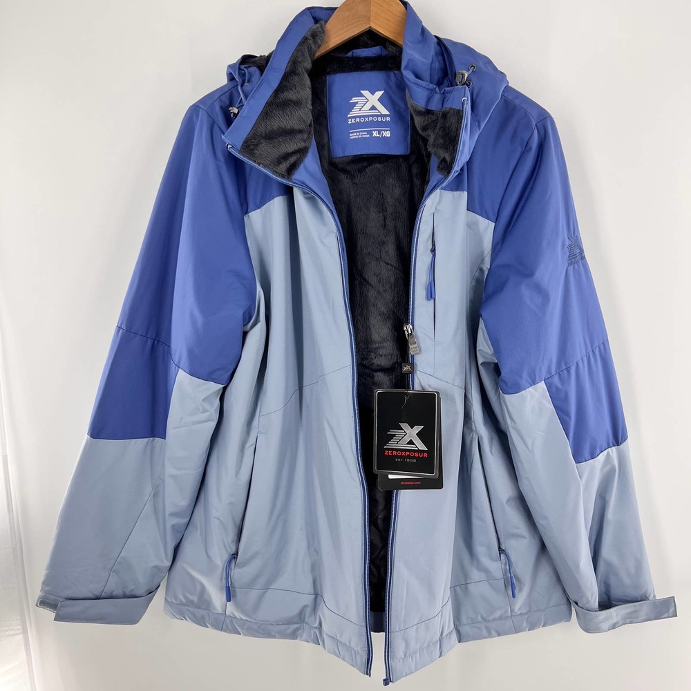 Zeroxposur All Weather Jacket w/hood Sz XL Blue